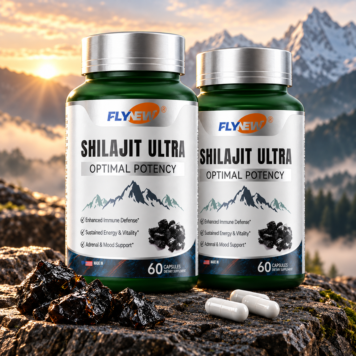 Shilajit Ultra Flynew 60 Capsulas
