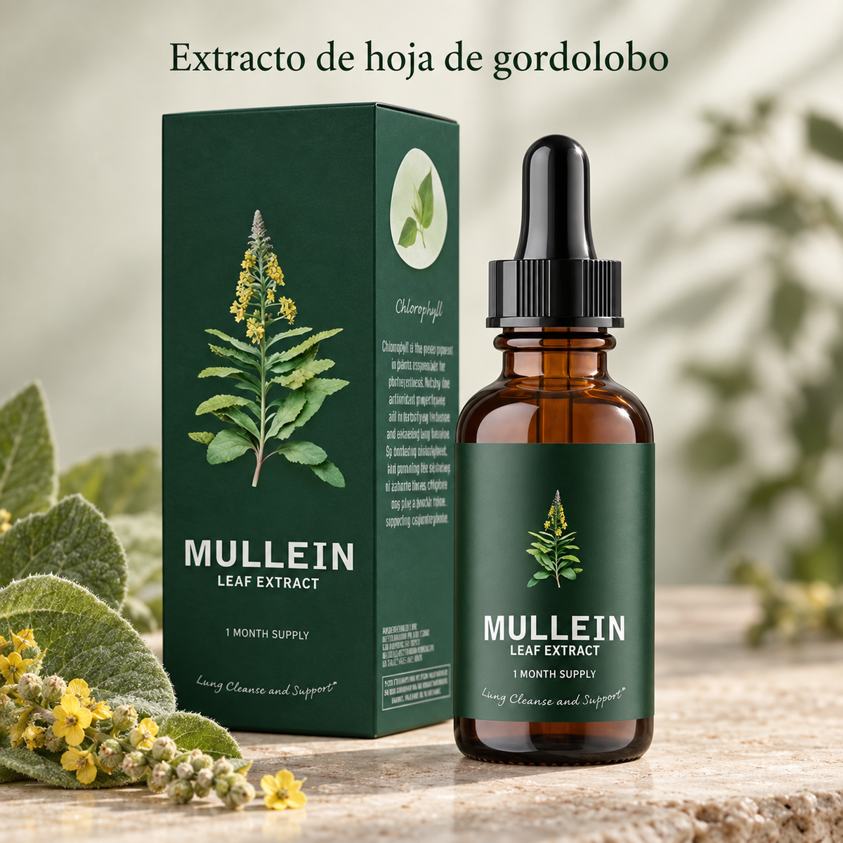 Mullein Gotas Limpieza Pulmonar Respirar